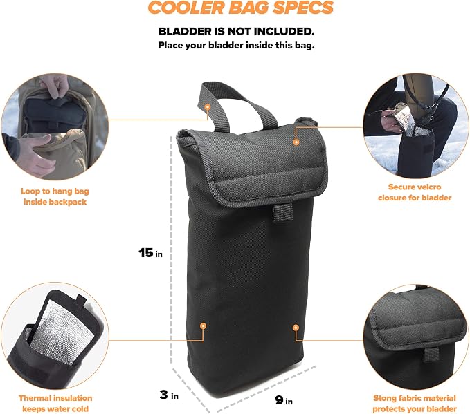 Insulated Cooler Bag & Free Clips to Hold Drinking Tube | Fits 2L & 3L - Image 2