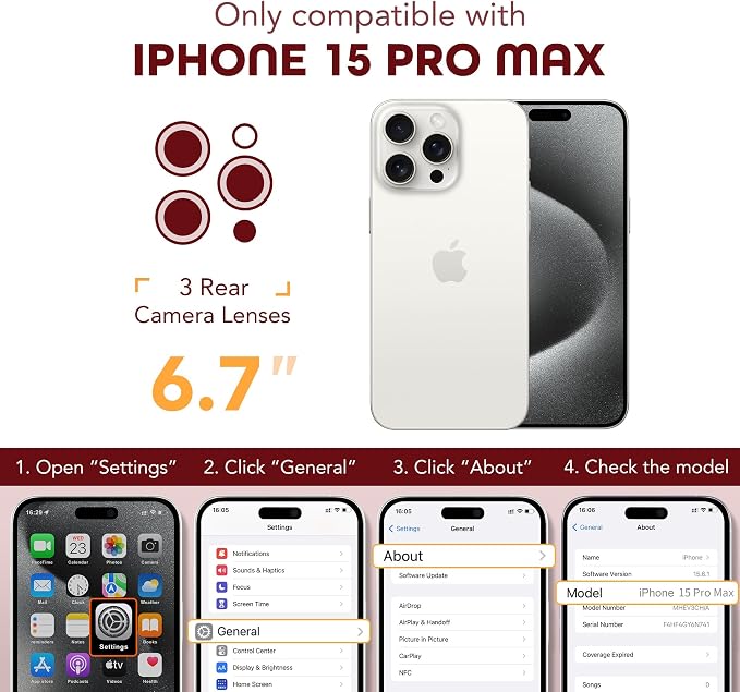 TIESZEN for iPhone 15 Pro Max Case, Compatible - Image 8