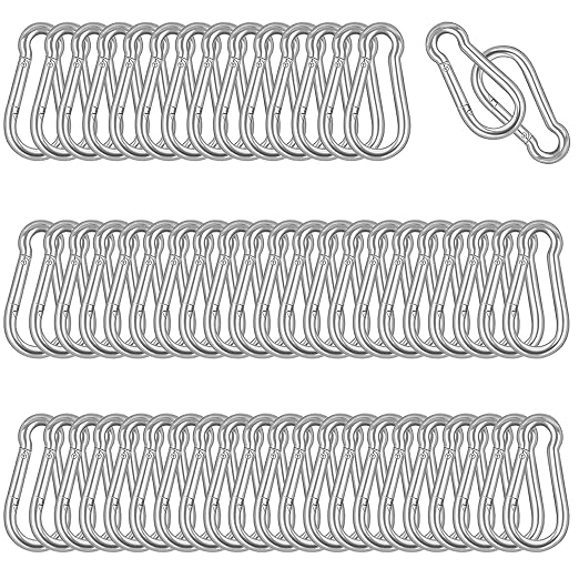 60PCS M4 Heavy Duty Carabiner Clip, 1.57Inch Snap Hook Quick Link Small by XHAMXE