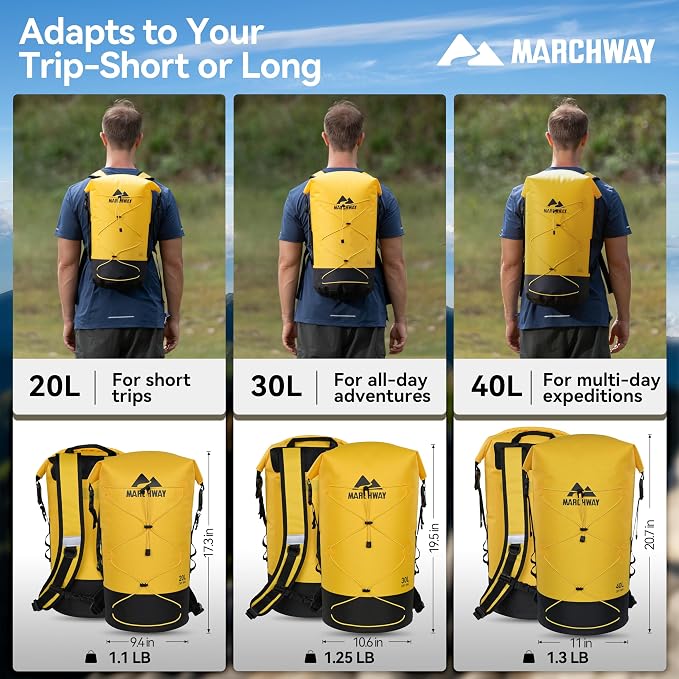 MARCHWAY Floating Roll Top Dry Bag, Flexible Lightweight TPU Waterproof - Image 6
