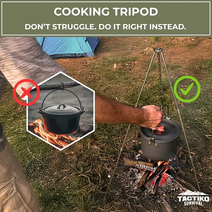 Tactiko Survival 33" Camping Tripod - Image 2