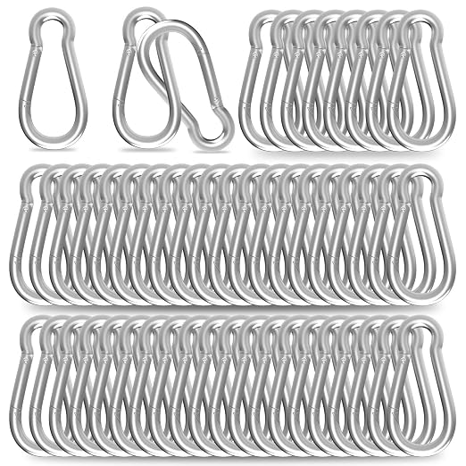 Carabiner, Heavy Duty Galvanized Steel Spring Snap Hook Carabiner Clips by High-PQ