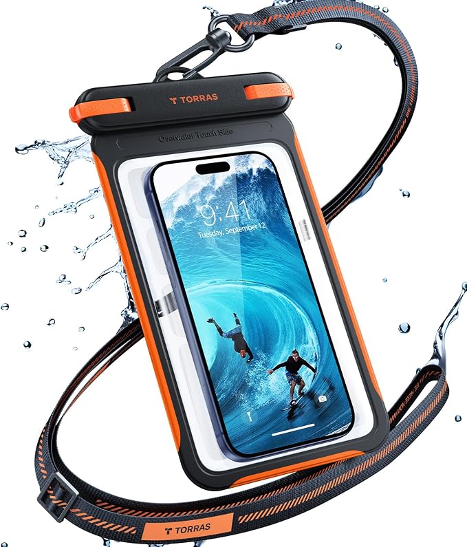 TORRAS IPX8 Waterproof Phone Pouch Floating, Underwater Screen Touchable by TORRAS