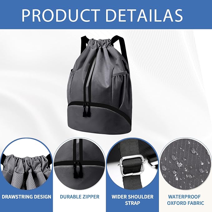 JELUTAR Drawstring Backpack Gym Bag - Image 4