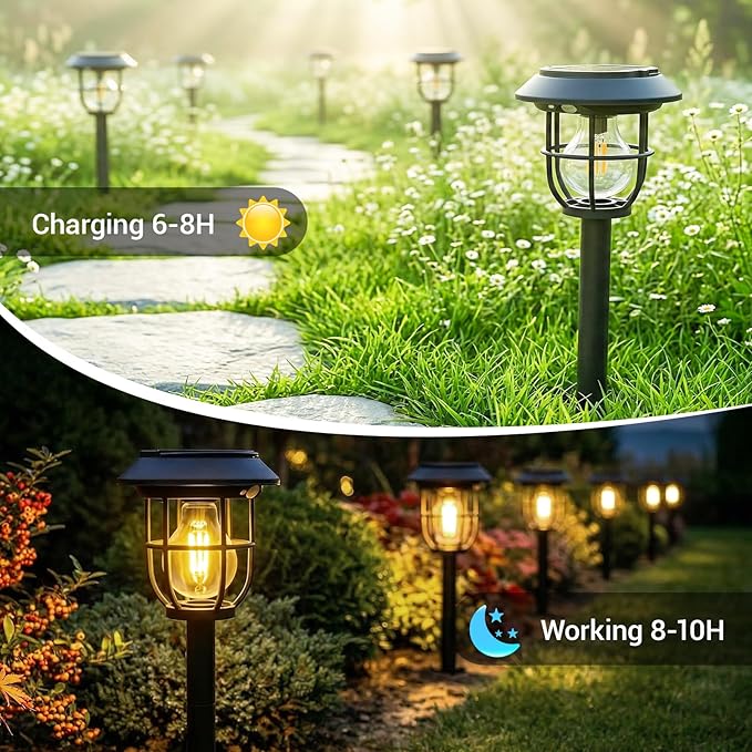 Solar Lights Outdoor, 8 Pack Waterproof LED Pathway Lights - Image 3