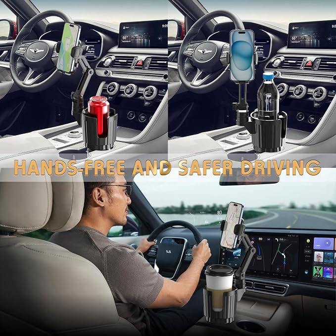 Phone Holders for Your Car, 2 in 1 Universal Cup Holder Expander Adjustable Base - Image 7