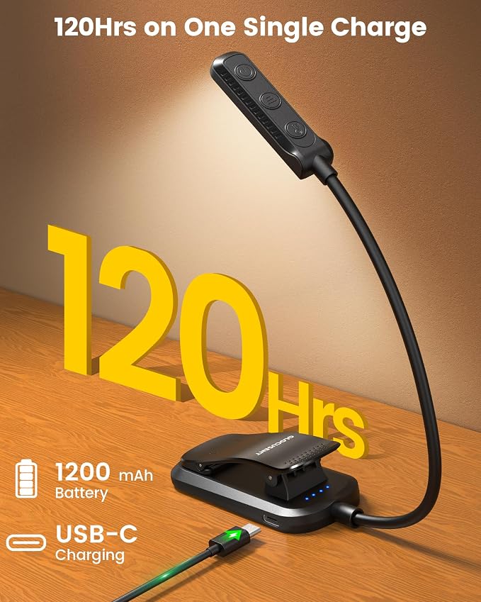 Glocusent 13 LEDs Book Lights for Reading at Night, 120 Hrs Runtime - Image 5