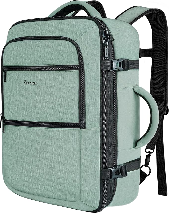 Vancropak Travel Bag, Large 40L Carry on Backpack Airline Approved Expandable by Vancropak
