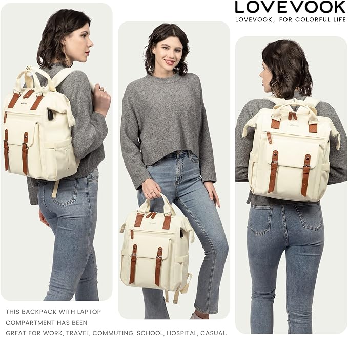 LOVEVOOK Laptop Backpack for Women Work Travel Commuter Backpack Business - Image 7