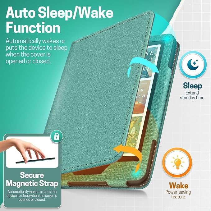 TNP Stand Case with Strap for Kindle Paperwhite 12th Gen 2024 / Kindle - Image 4