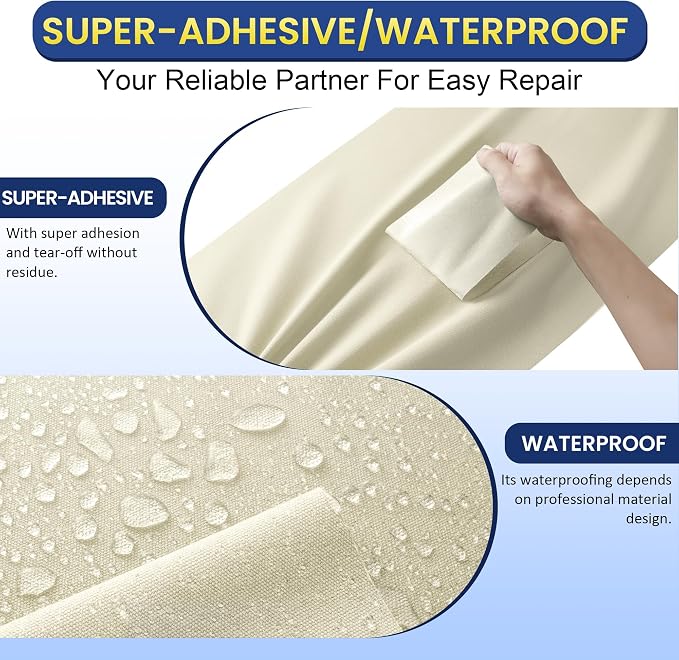 Self-Adhesive Canvas Repair Tape, 8.3" x 11" Waterproof Canvas Repair Patch - Image 3