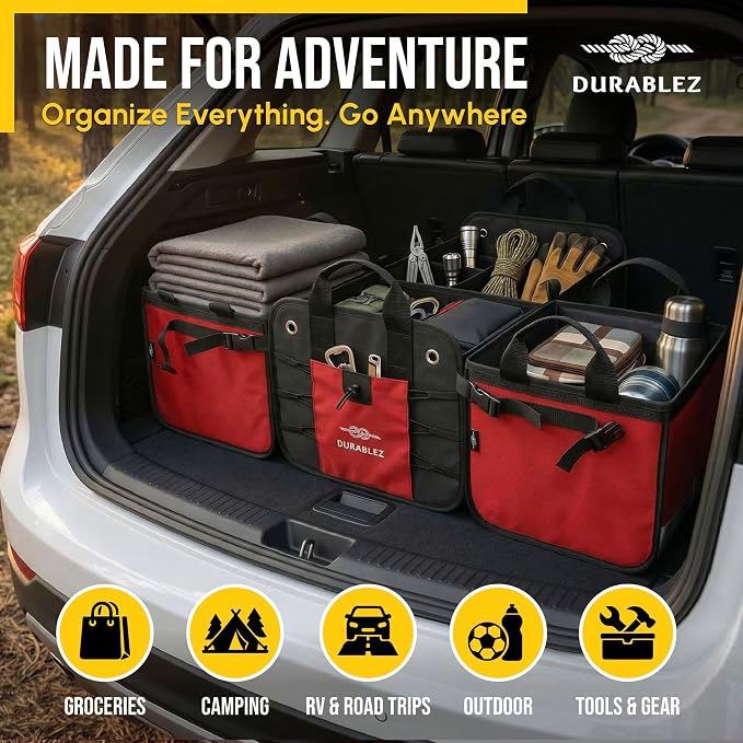 XL Trunk Organizer 4-Section Modular System – Extra Large Car Cargo Storage - Image 3