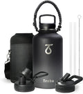 Trebo Water Bottle 64oz with Paracord Handle, Half Gallon Large Vacuum Triple by StayHotStayColdStayGreen