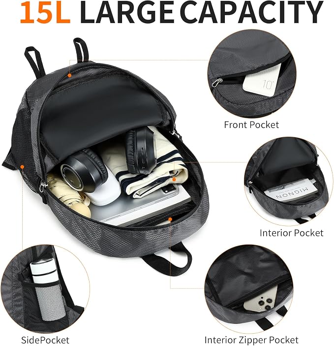 Small Hiking Backpack Travel Lightweight Hiking Packable Daypack - Image 4