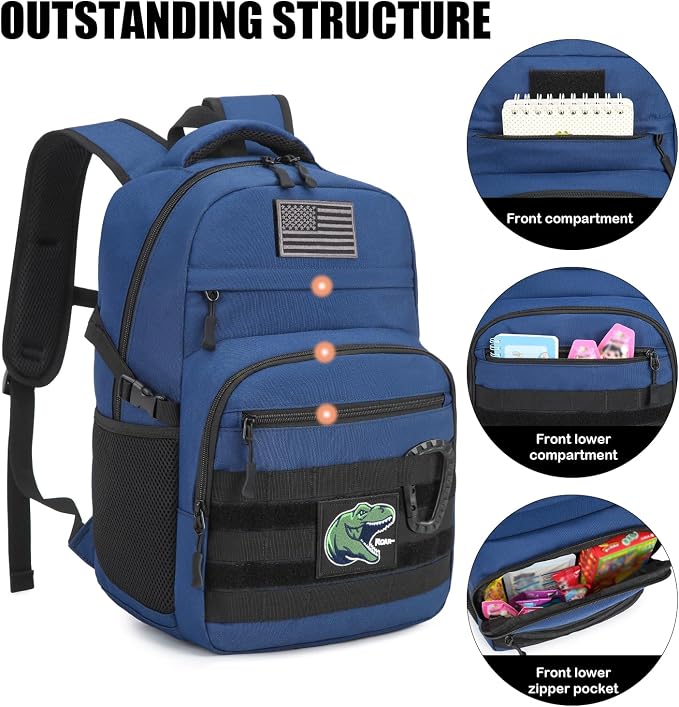 Kids Tactical Backpack Army Molle Bookbag Military Boys Backpack - Image 3