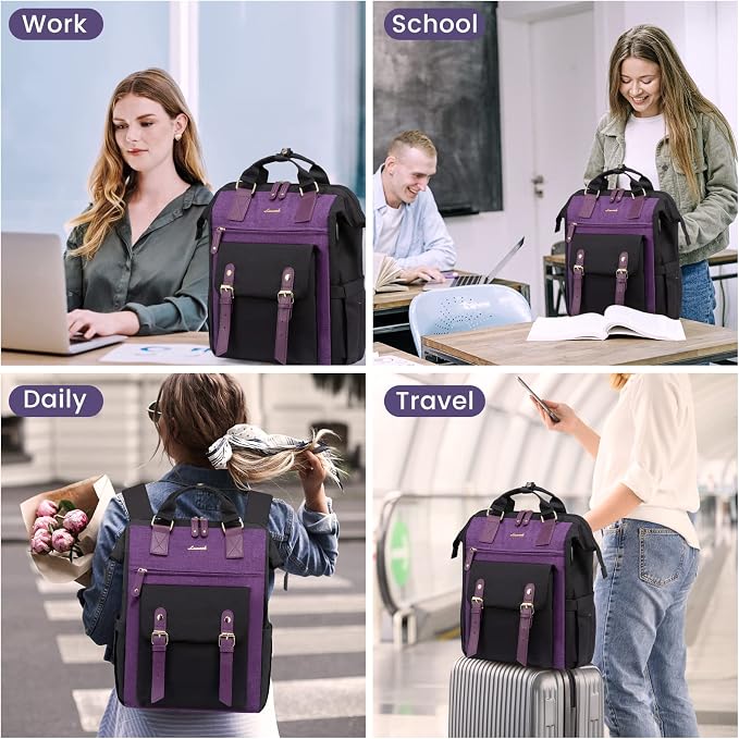 LOVEVOOK Laptop Backpack for Women Work Travel Backpack Commuter Business - Image 4