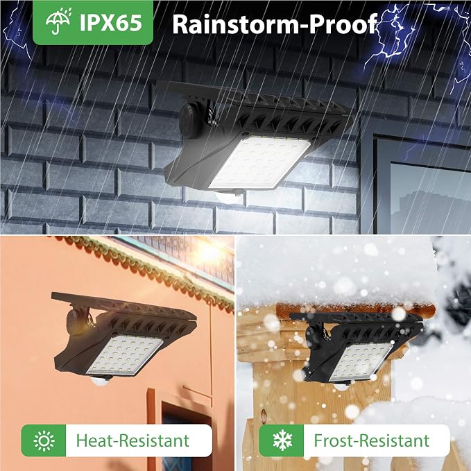 Tryme 45LEDs Solar Lights Outdoor Clip Motion Sensor Lights 3 Modes 3 Mounting - Image 6
