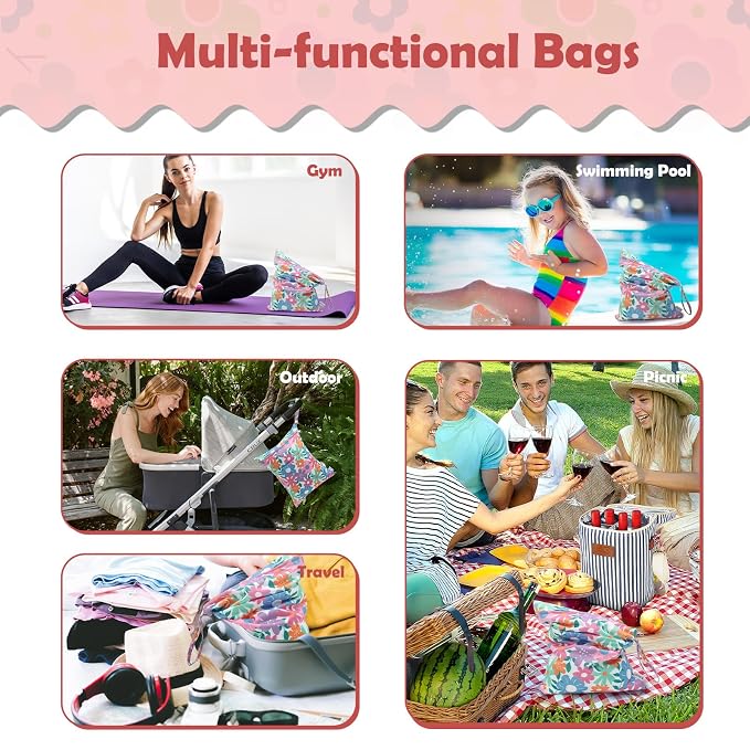 ALVABABY 3pcs Cloth Diaper Wet Dry Bags Waterproof Reusable - Image 4
