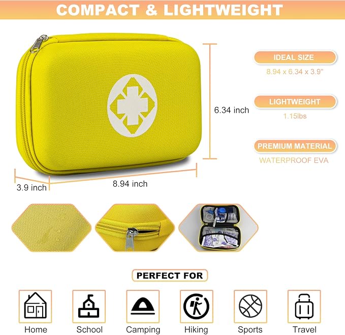 276PCS Hiking First Aid Kit for Home Personal Emergency Supplies Compact Bag - Image 3