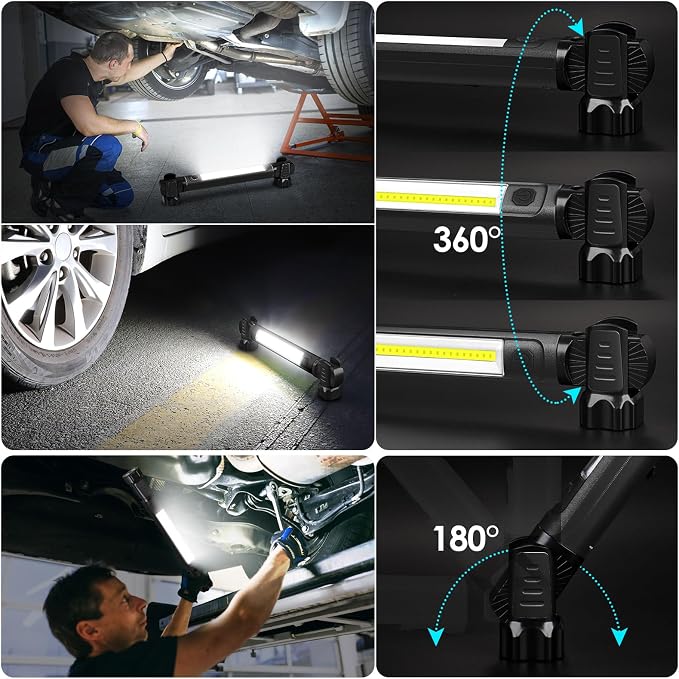 Work Light, 2500LM Ultra Bright, 5200mAh Rechargeable LED Work Lights, Magnetic - Image 4