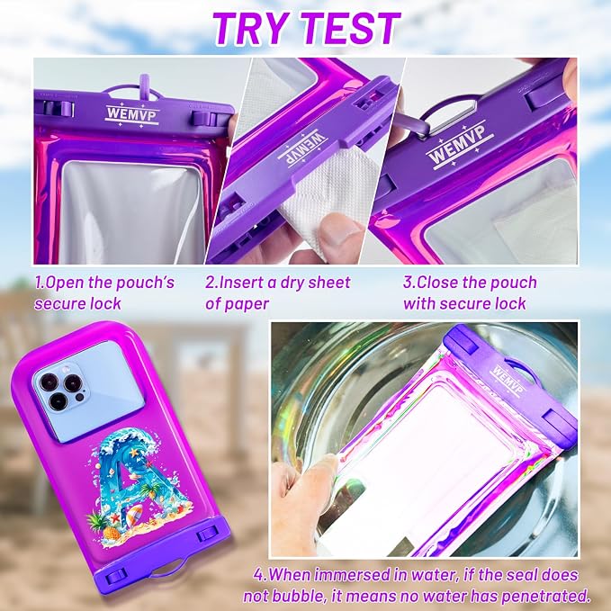 Personalized Initial Waterproof Phone Pouch Case - Image 4