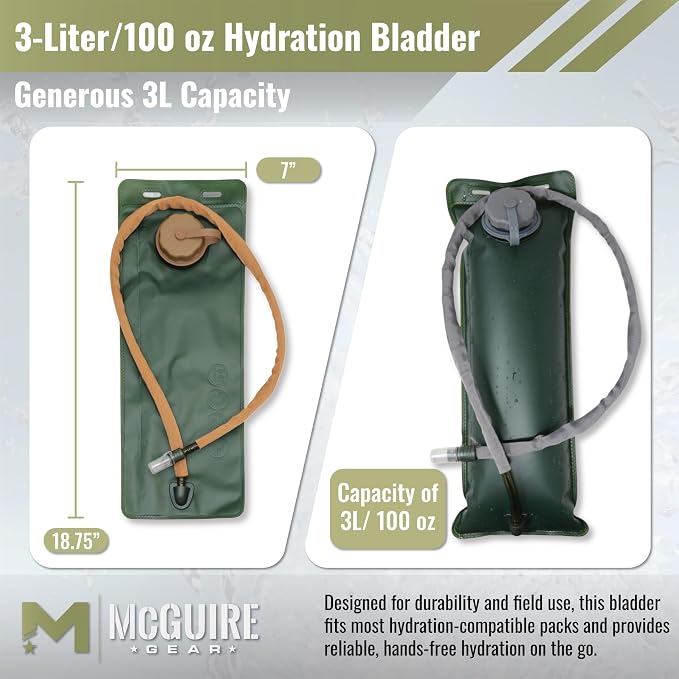 M MCGUIRE GEAR Hydration Bladder, 3L/100 oz. Water Bladder, Leak Proof - Image 3