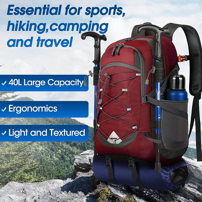 IGOLUMON Hiking Backpack 40L Packable Lightweight Camping Backpack Men Women - Image 7