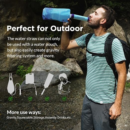 Membrane Solutions Squeezable Water Filtration System, Survival Water Purifier - Image 4