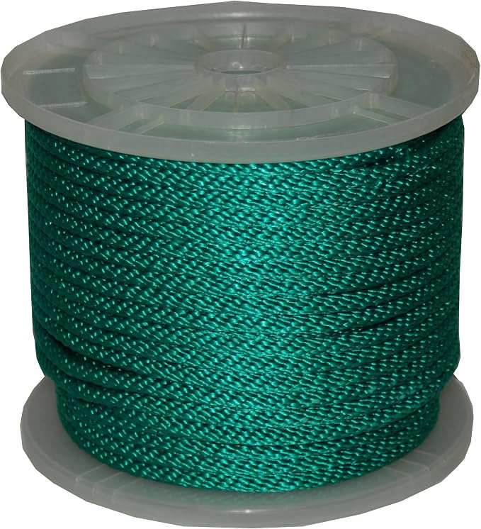 T.W Evans Cordage 3/8" X 300' Green Solid Braid Propylene MFP Derby Rope by T.W+.+Evans+Cordage+Co.
