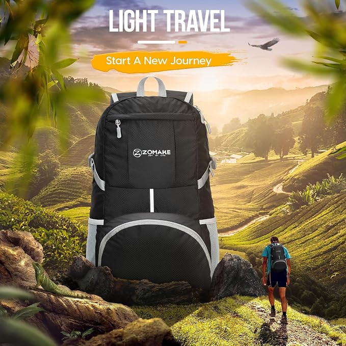 ZOMAKE Lightweight Packable Backpack 35L, Light Foldable Backpacks Water - Image 6