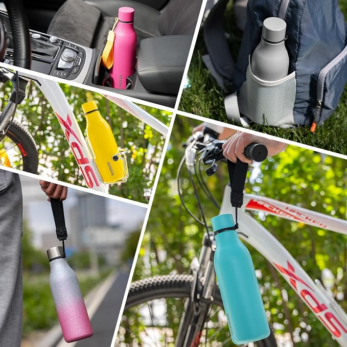 BJPKPK Insulated Water Bottle, 18 oz Stainless Steel | Leak Proof | Blue Black - Image 5