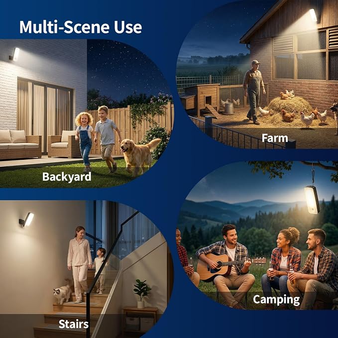 TANBABY 12000mAh Wireless Motion Sensor Outdoor Lights, Rechargeable Battery - Image 9