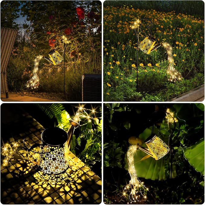 SRNPMIU Solar Watering Can Light, Solar Outdoor Decorative, Garden Decor Lights - Image 6