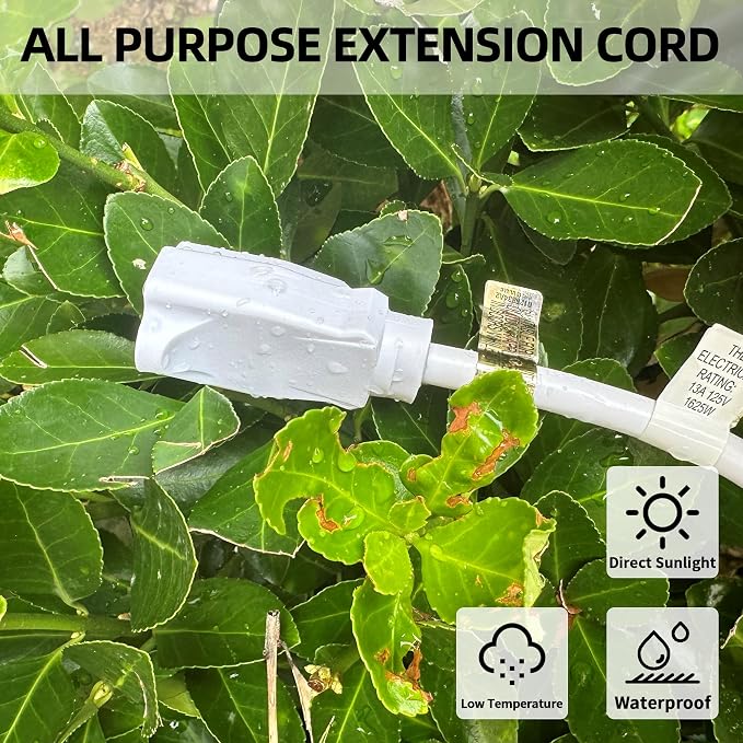 YOJOE Indoor Outdoor Extension Cord, 3 Prong 13A Weatherproof Power Cord - Image 3