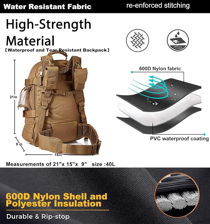 Miramrax Tactical Backpack Military Army Daypack - Image 4
