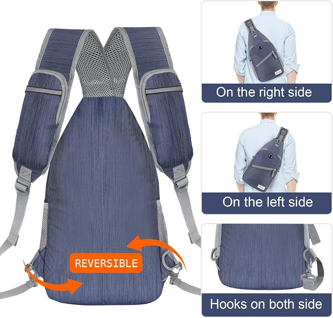 ZOMAKE Sling Bag, Small Crossbody Sling Backpack, Water Resistant Shoulder - Image 5