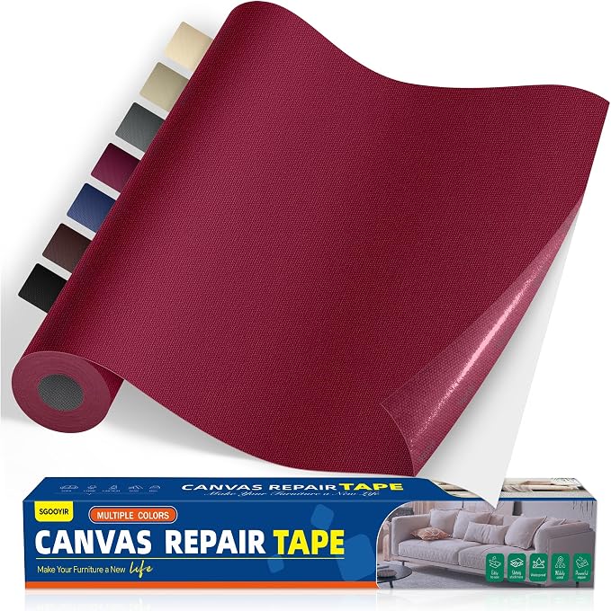 Self-Adhesive Canvas Repair Tape, Fabric Patch Repairs Kit by Sgooyir