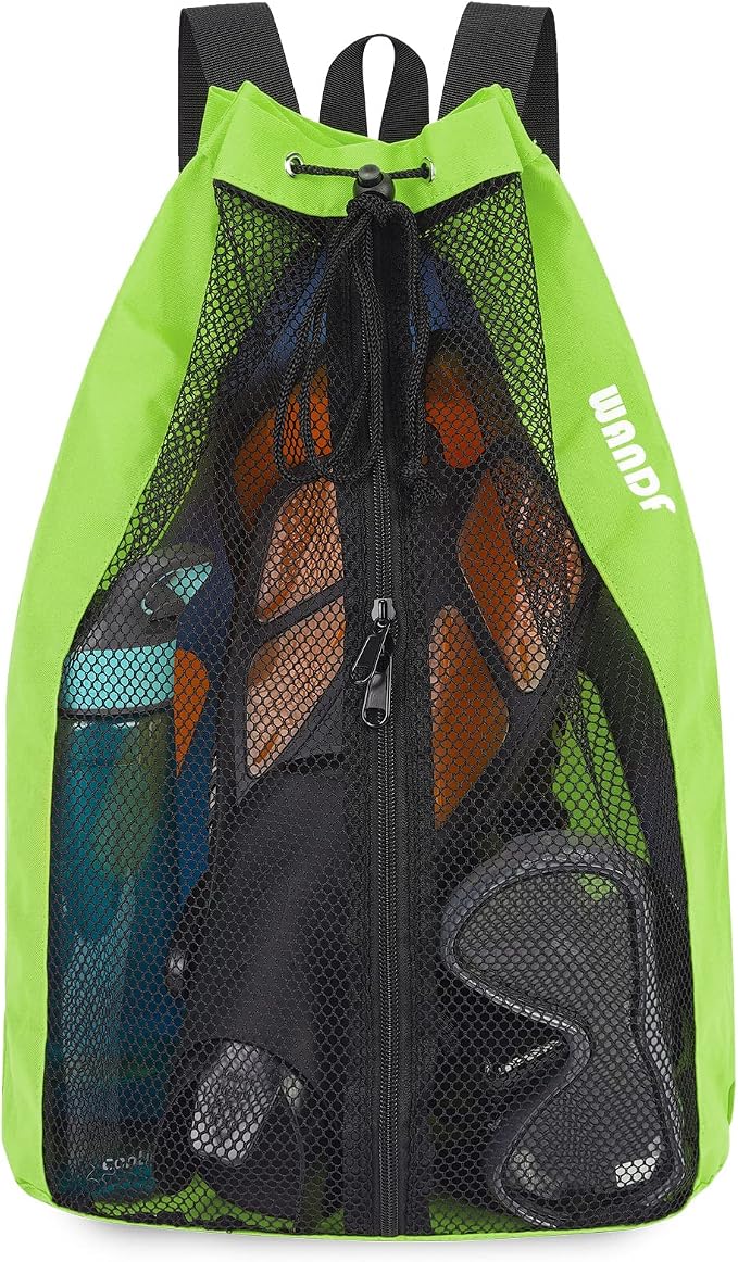 WANDF Swim Bag Mesh Drawstring Backpack Beach Backpack by WANDF