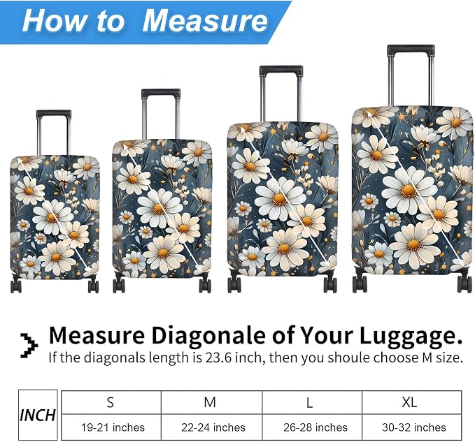 Luggage Cover Protector for 19-20 Inch Suitcases, TSA Approved Elastic Travel - Image 2