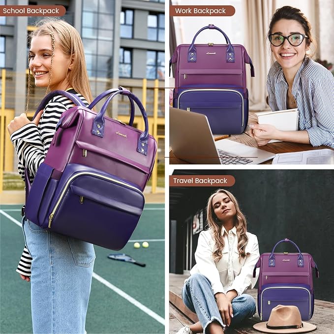 LOVEVOOK Leather Laptop Backpack - Image 6