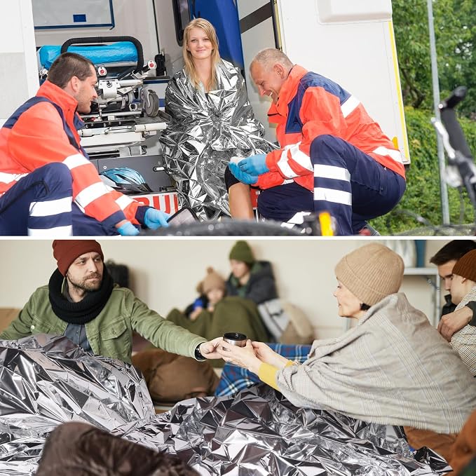 Kanayu 150 Pack 3 Size Safe Emergency Blankets Thermal Survival Space Blanket - Image 6