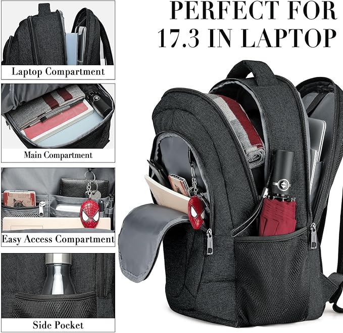BIKROD Travel Laptop Backpack, 17 Inch Extra Large School Backpacks - Image 2