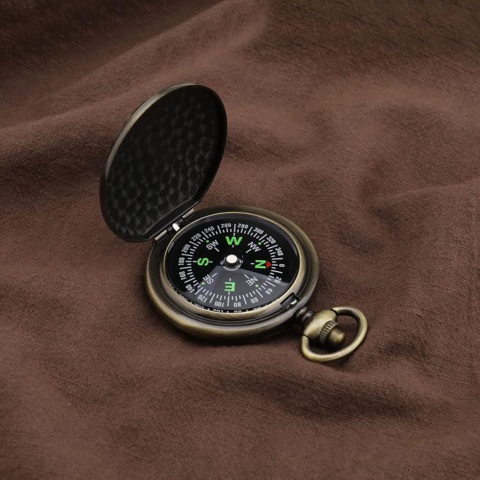 Create idea Retro Portable Compass Camping Survival Compass Metal Pocket - Image 6