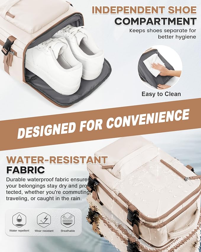 WONHOX Large Travel Backpack Carry on Flight Approved Laptop Work Business - Image 3