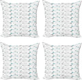 Ambesonne Teal Throw Pillow Cushion Case Pack of 4, Retro Arrow Pattern in by Ambesonne