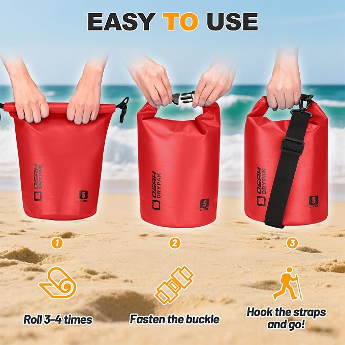 Waterproof Dry Bag, 5L/10L/20L/30L/40L Roll Top Lightweight Storage Backpack - Image 6