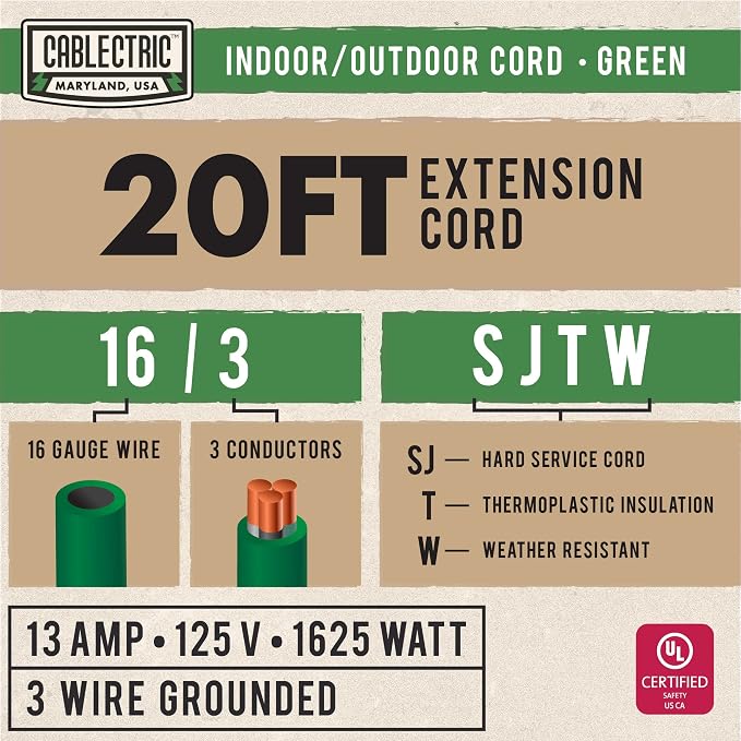 20 Foot Outdoor Extension Cord - Image 2