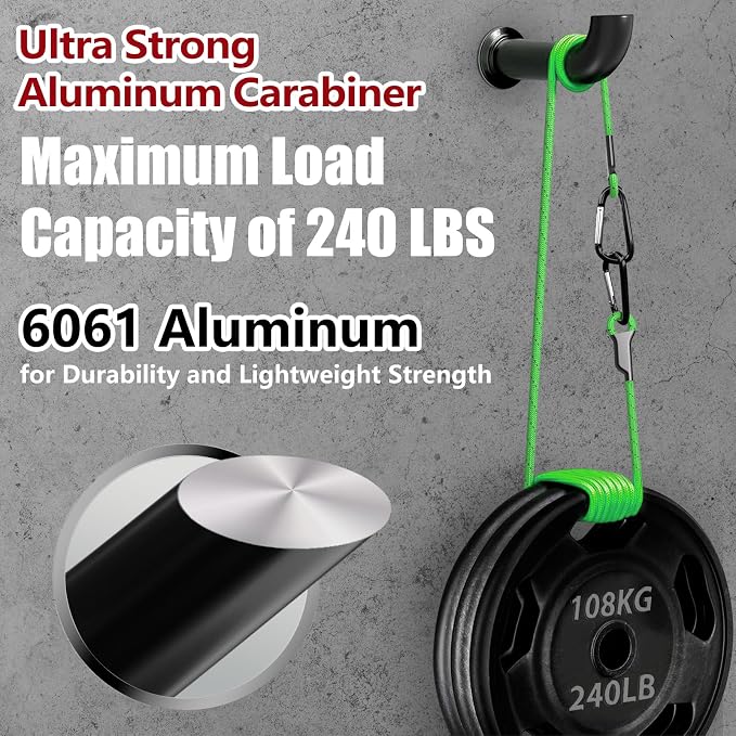 sprookber 4" & 5" Extra Large Aluminum Carabiner D Ring, Caribeener Clips - Image 3