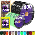 TECEUM Reflective Paracord Rope 1000 – 1000ft/200ft/100ft/50ft – 40+ Colors – by TECEUM