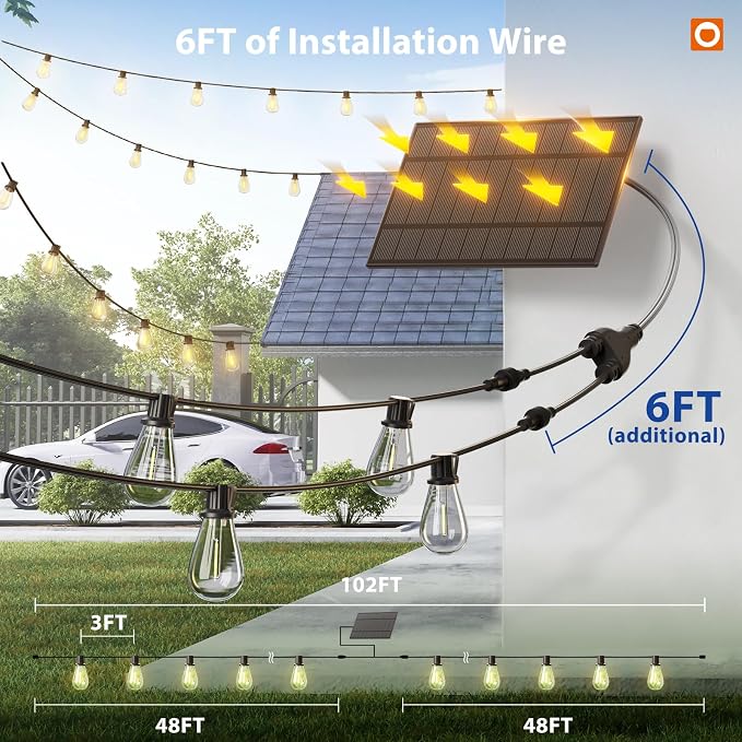 addlon 102FT Solar String Lights Outdoor Waterproof - Image 6